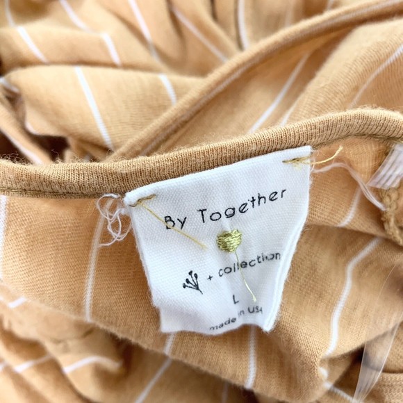 By Together Romper Yellow White Striped Size Large - Picture 8 of 12
